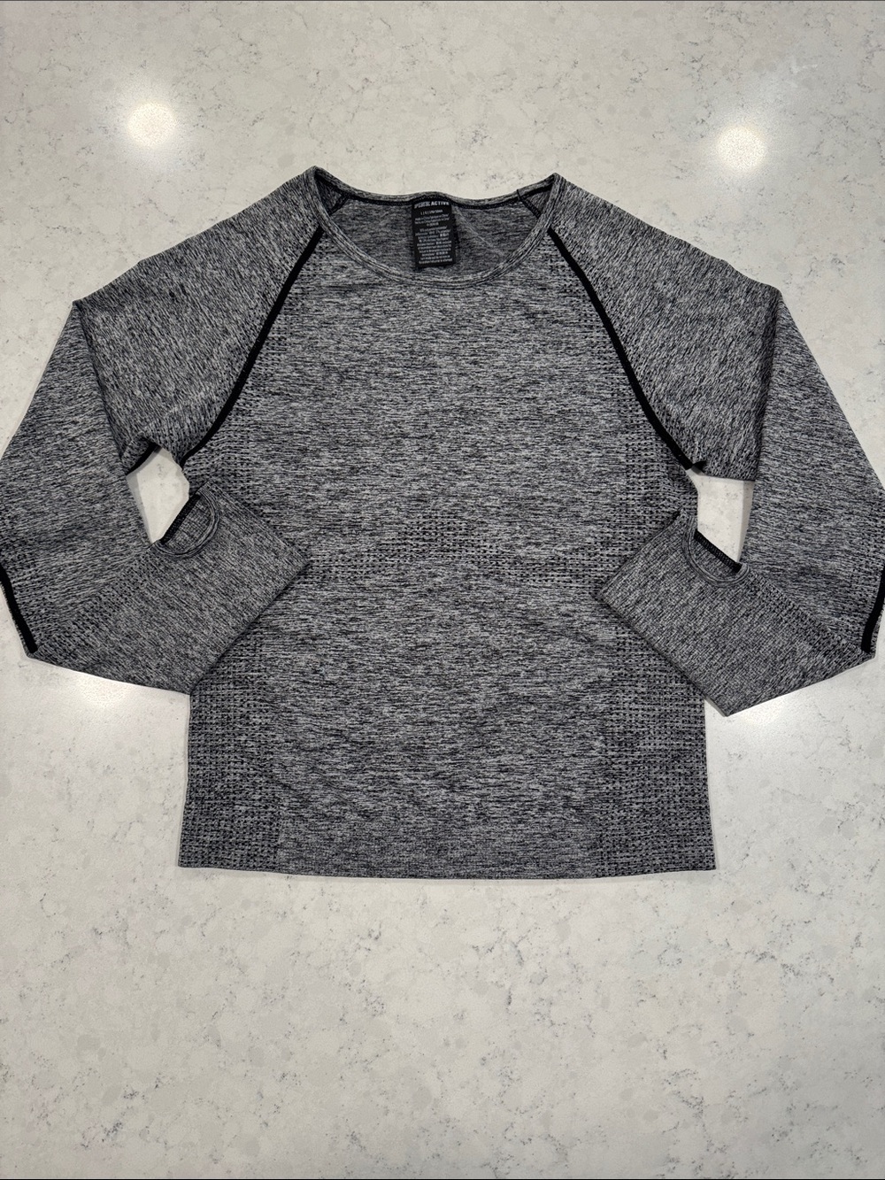VS PINK Active Compression Shirt Women's L Thumbholes Performance Yoga Workout